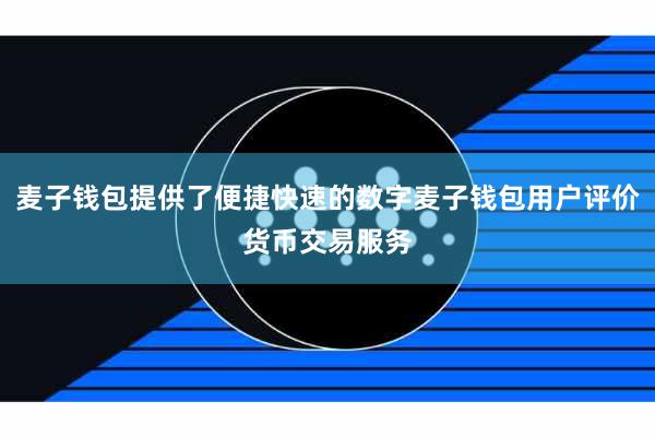 麦子钱包提供了便捷快速的数字麦子钱包用户评价货币交易服务