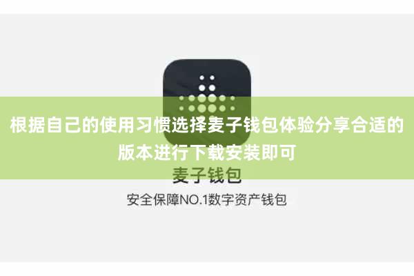 根据自己的使用习惯选择麦子钱包体验分享合适的版本进行下载安装即可
